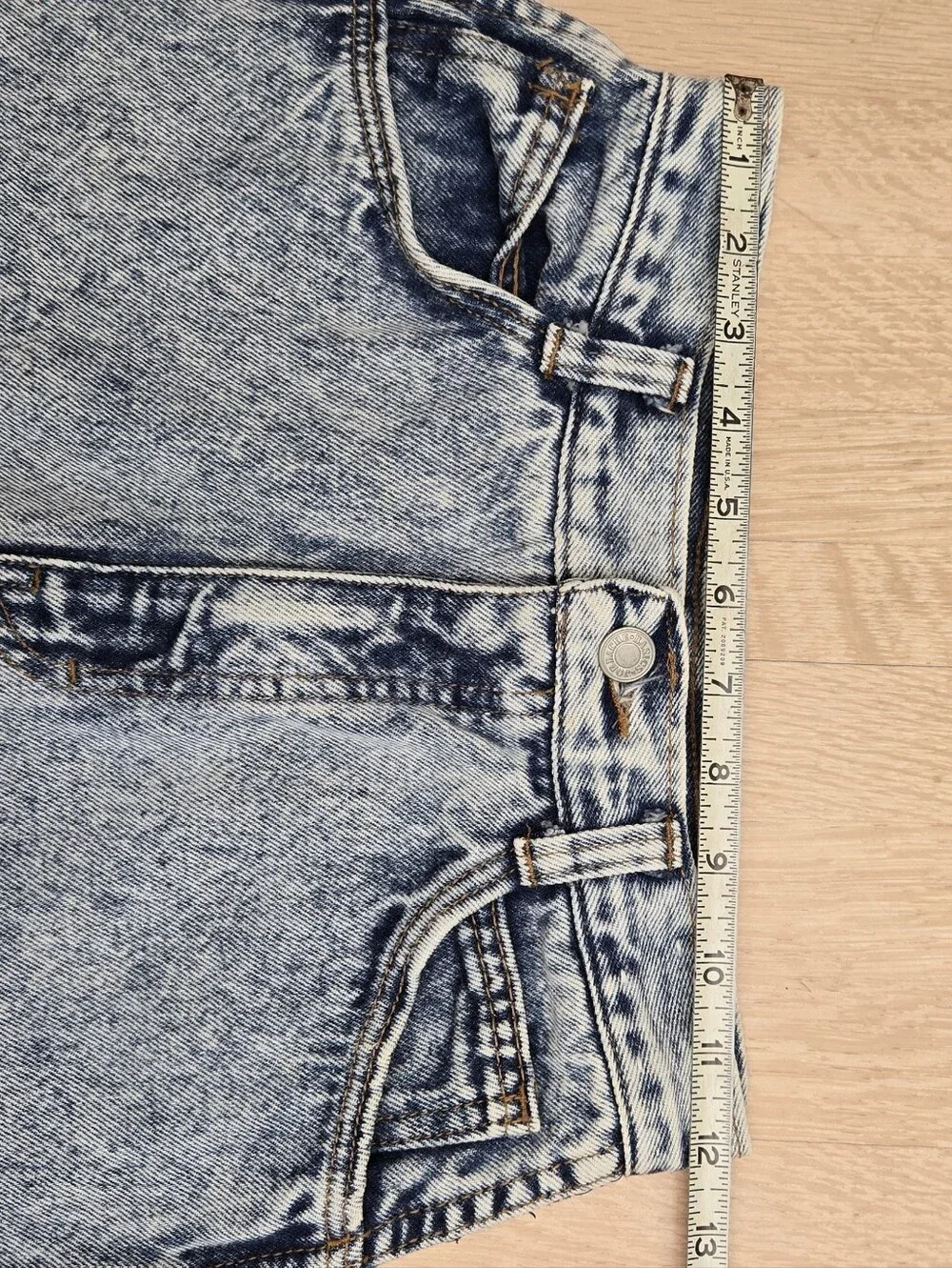 Vintage 80s Jordache Acid Wash Denim Mini Skirt Size XS 5 High Waist